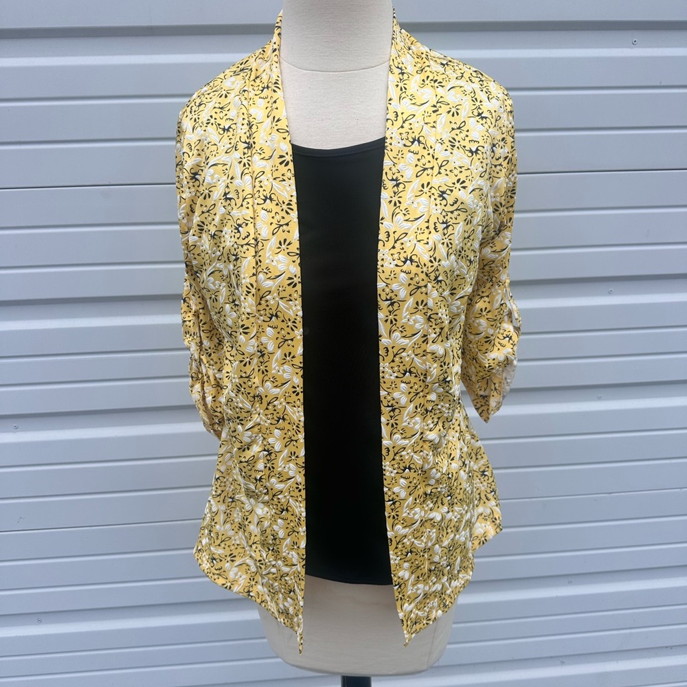 NY Collection Yellow Floral Women’s Blouse